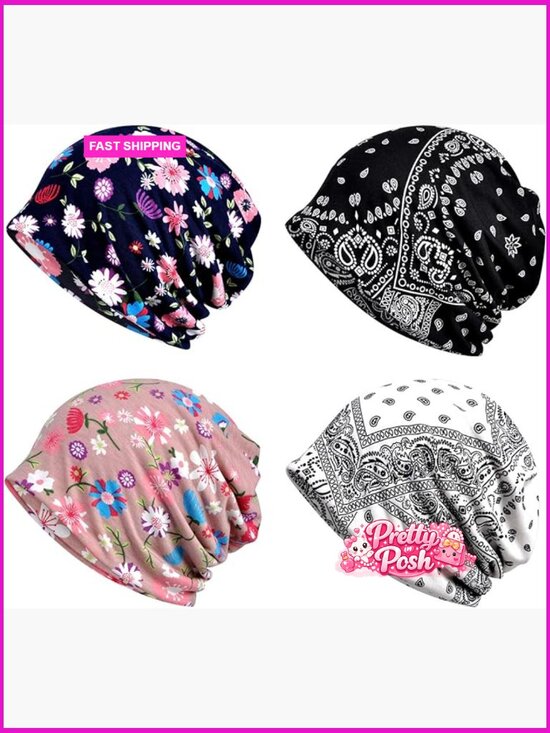 Cotton Slouchy Beanie Cap Scarf for Chemo Hair Loss main image 4